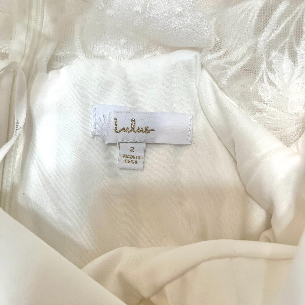Lulus Wedding Eternity With You White Lace Long Sleeve Dress Size 2 - Picture 14 of 15